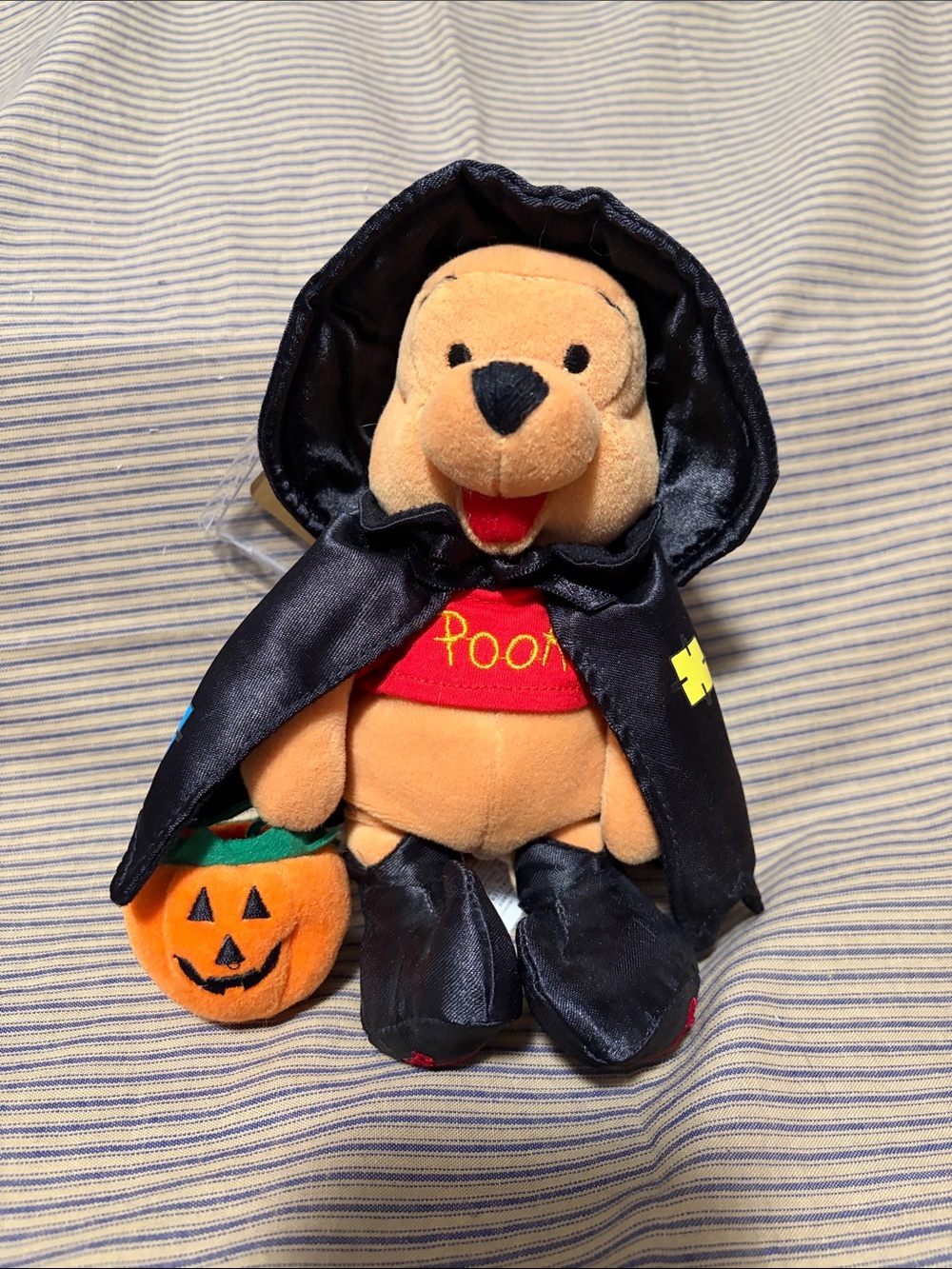 NWT 2000 Disney Winnie the Pooh Beanie Plush in Witch Costume for Halloween